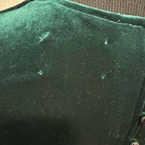 The Linen Atelier Green Cara Velvet Velour Maxi Dress Gown Side Slit L $150 - Picture 5 of 11